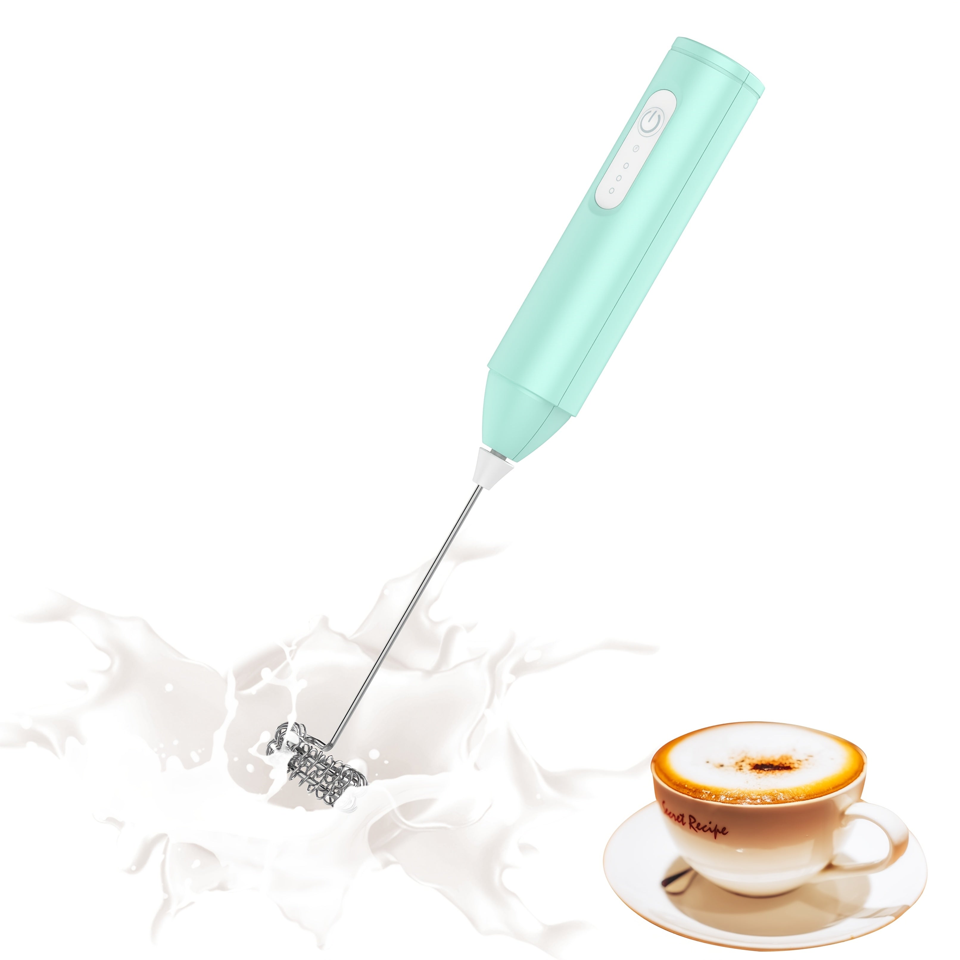 Handheld USB Rechargeable Milk Frother Stainless Steel Foam Maker for Coffee Latte