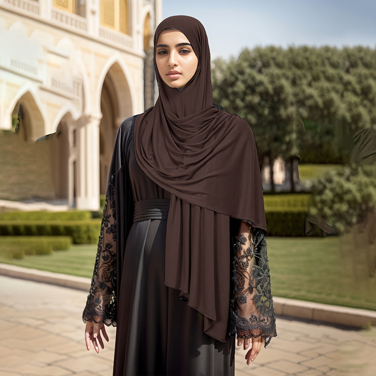 Women's Solid Color Breathable Scarf with Sun Protection and Equal Length Sides