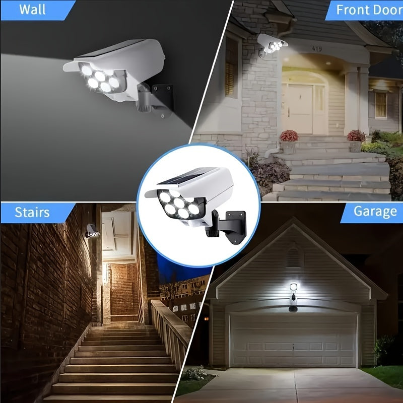 Solar Powered Outdoor Security Light with Motion Sensor and Fake Camera 77 LEDs