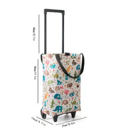 Waterproof Folding Shopping Cart with Wheels Oxford Cloth Leak-Proof 40kg Capacity