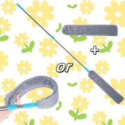 Microfiber Fan Cleaning Kit with Extendable Pole - 1 ta to'plamni o'z ichiga oladi, elektr energiyasini talab qilmaydi, Yashash xonasi, Yotoqxona, Tashqarida, Hojatxona va Oshxona uchun mos - Yuviladigan material va tozalash cho'tkasi bilan jihozlangan