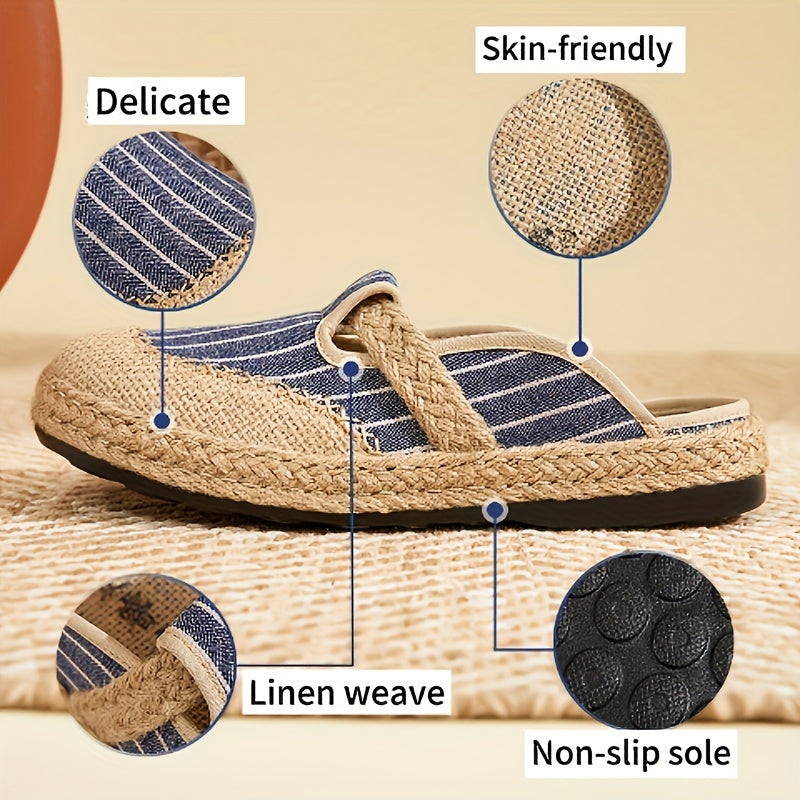 Women’s Slip-On Shoes Floral Pattern Brown Blue Beige Casual Flats