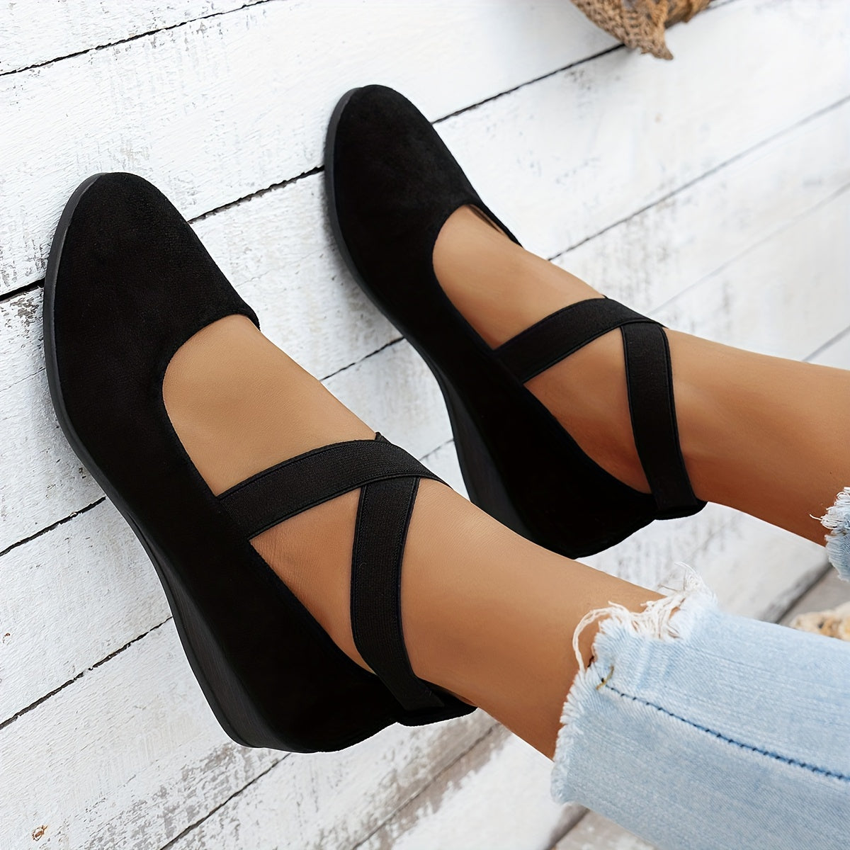 Женские балетки-лодочки на платформе с однотонным цветом, дышащий флис, универсальные для всех сезонов