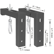2pcs Heavy-Duty Steel Projector Screen Wall Mount L-Brackets with 15.24cm Adjustable Extension