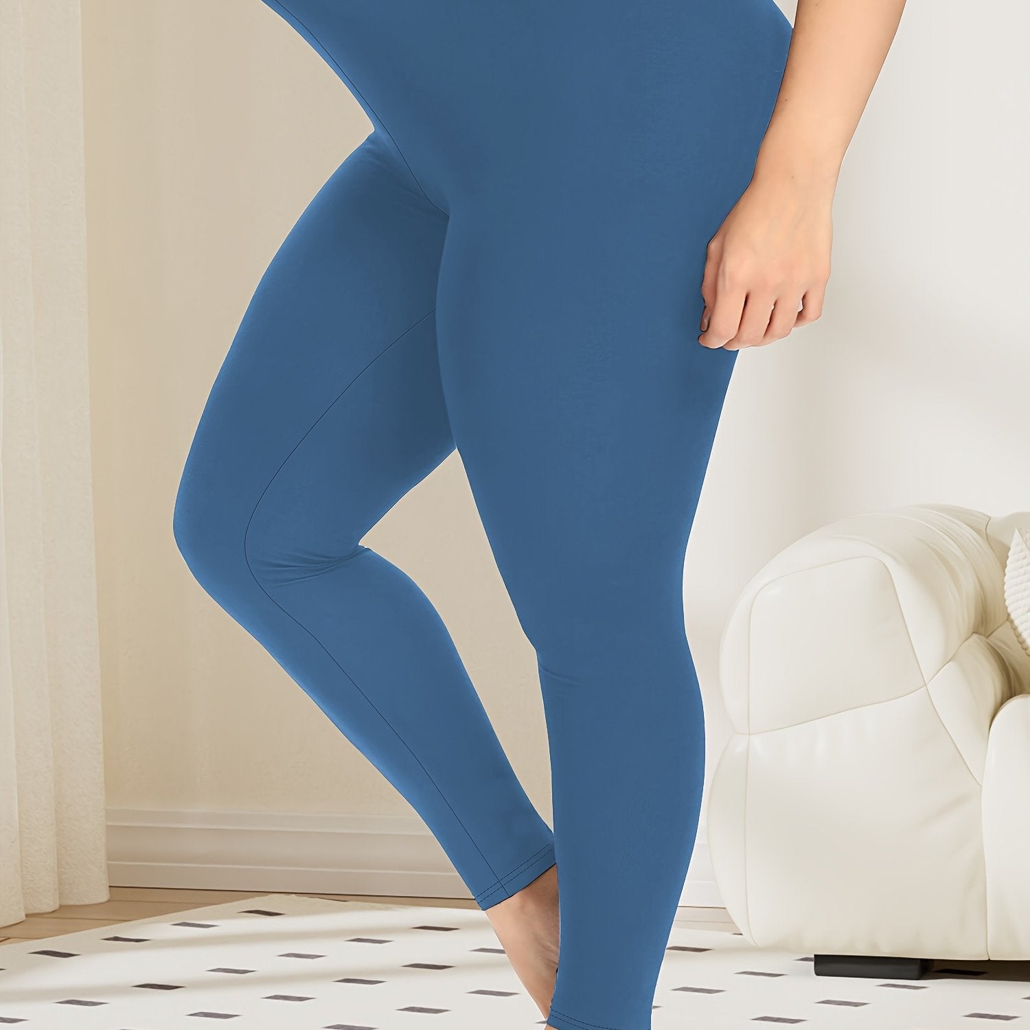 Leggings de yoga de talla grande para mujer de cintura alta con control de abdomen y tela suave