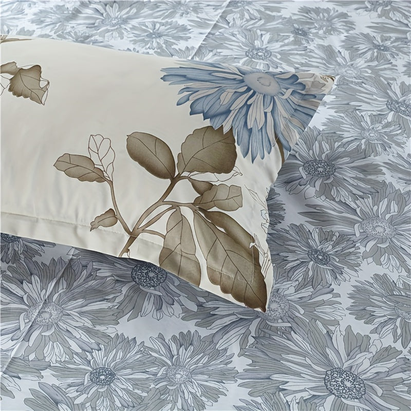 Set of Two Printed Cotton Pillowcases for Bedroom Decor