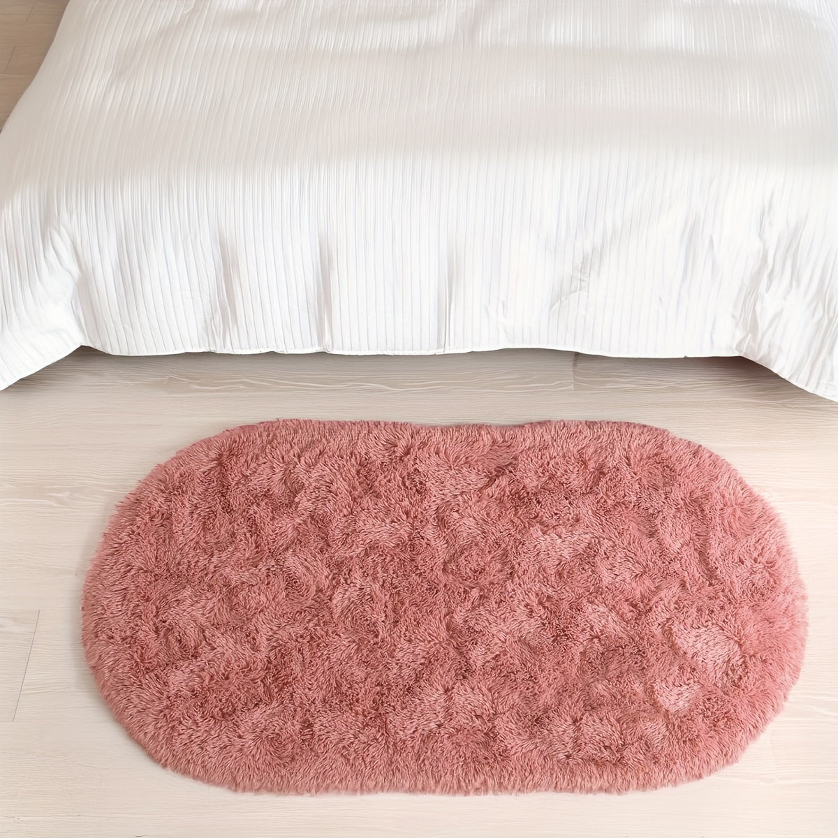 Soft Fluffy Oval Shaggy Area Rug for Bedroom Living Room with Thick Sponge