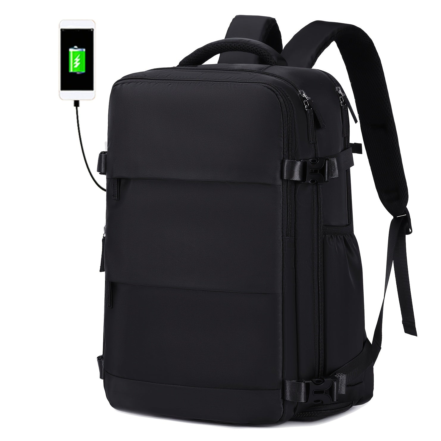 Women's Travel Backpack with Shoe Compartment Laptop Sleeve USB Charging Port and Adjustable Straps