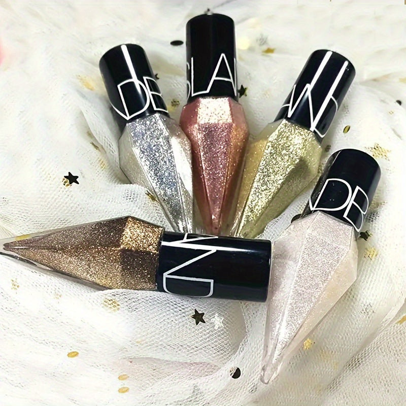 Sombra de ojos líquida para mujer con purpurina brillante y efecto iluminador