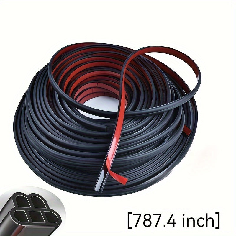 Automotive Rubber Door Seal Strip Double-Layer Noise Reduction Universal Fit