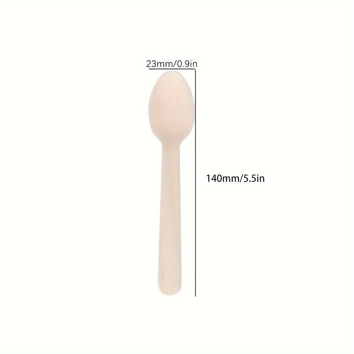 Set of 100 Disposable Birch Wood Tableware with Wooden Spoons for Parties and Events