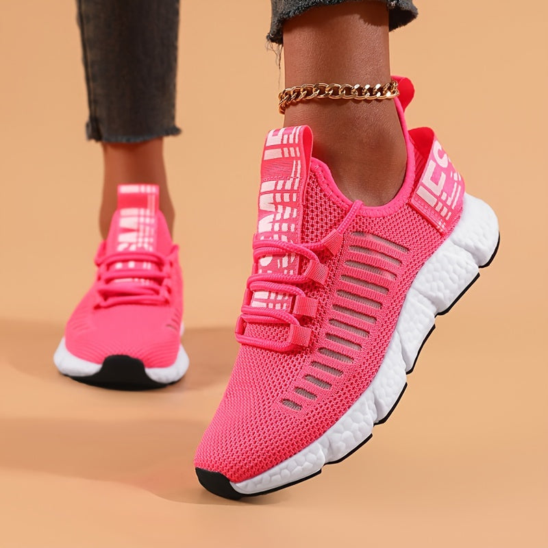 Zapatillas de running ligeras y transpirables para mujer con suela de EVA en verde y blanco