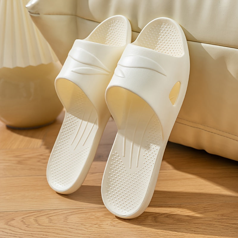 Unisex Solid Color Slip-On Slides Lightweight Bathroom Home Slides