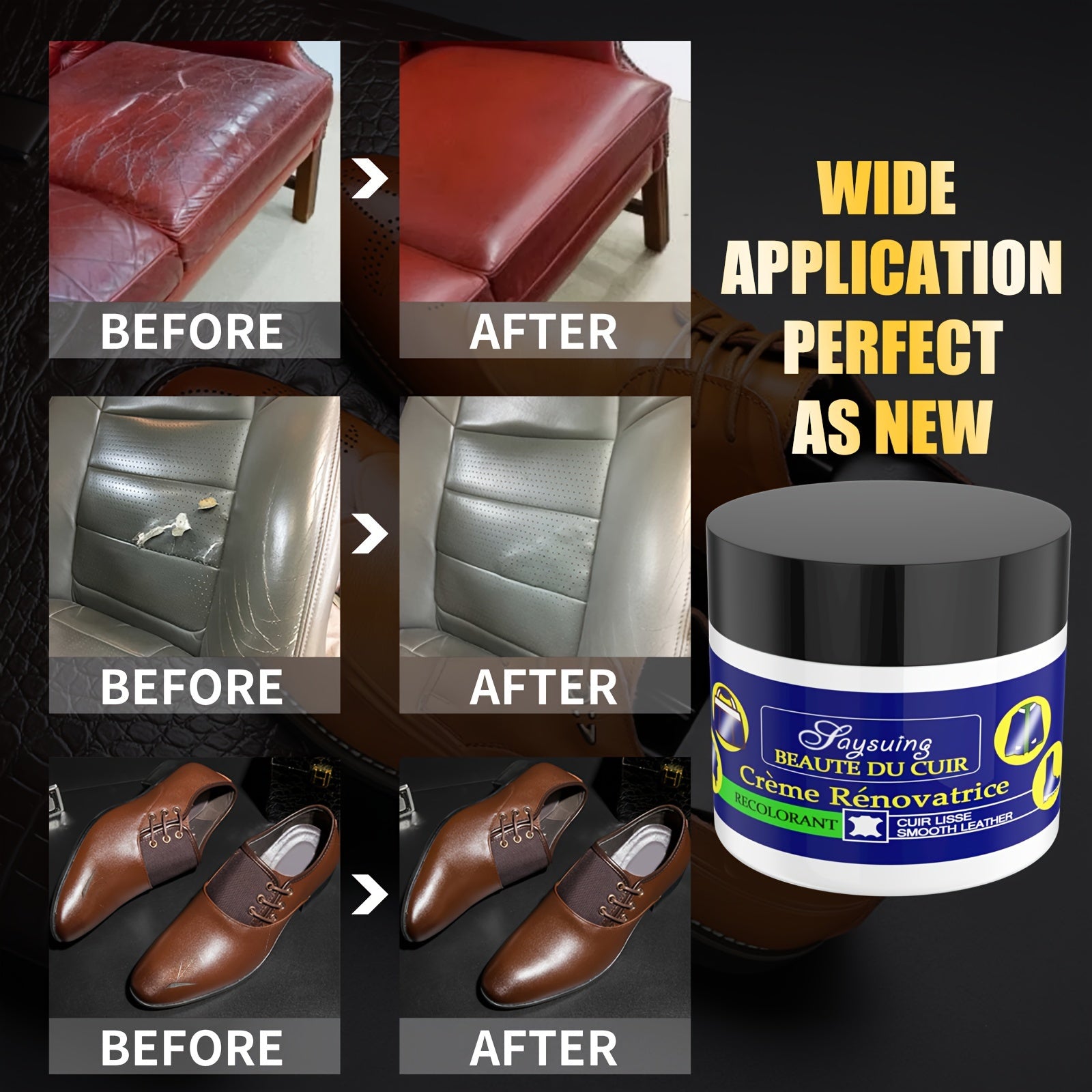 Leather Repair Gel for Sofas and Shoes, Rejuvenating and Scratch Repair
