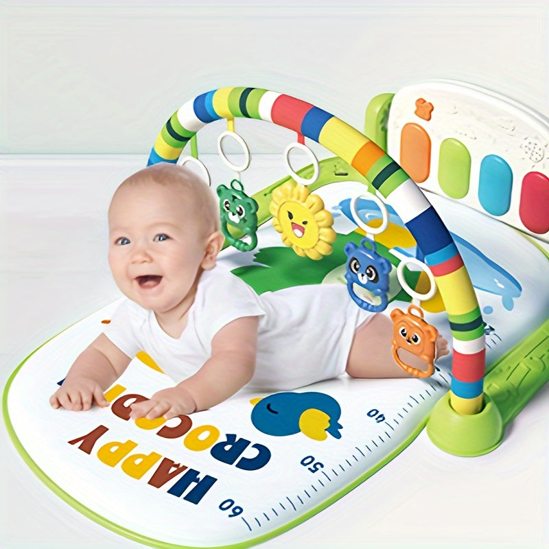 Educational Play Mat for Kids with Musical Keys and Hanging Toys Polyester Colorful
