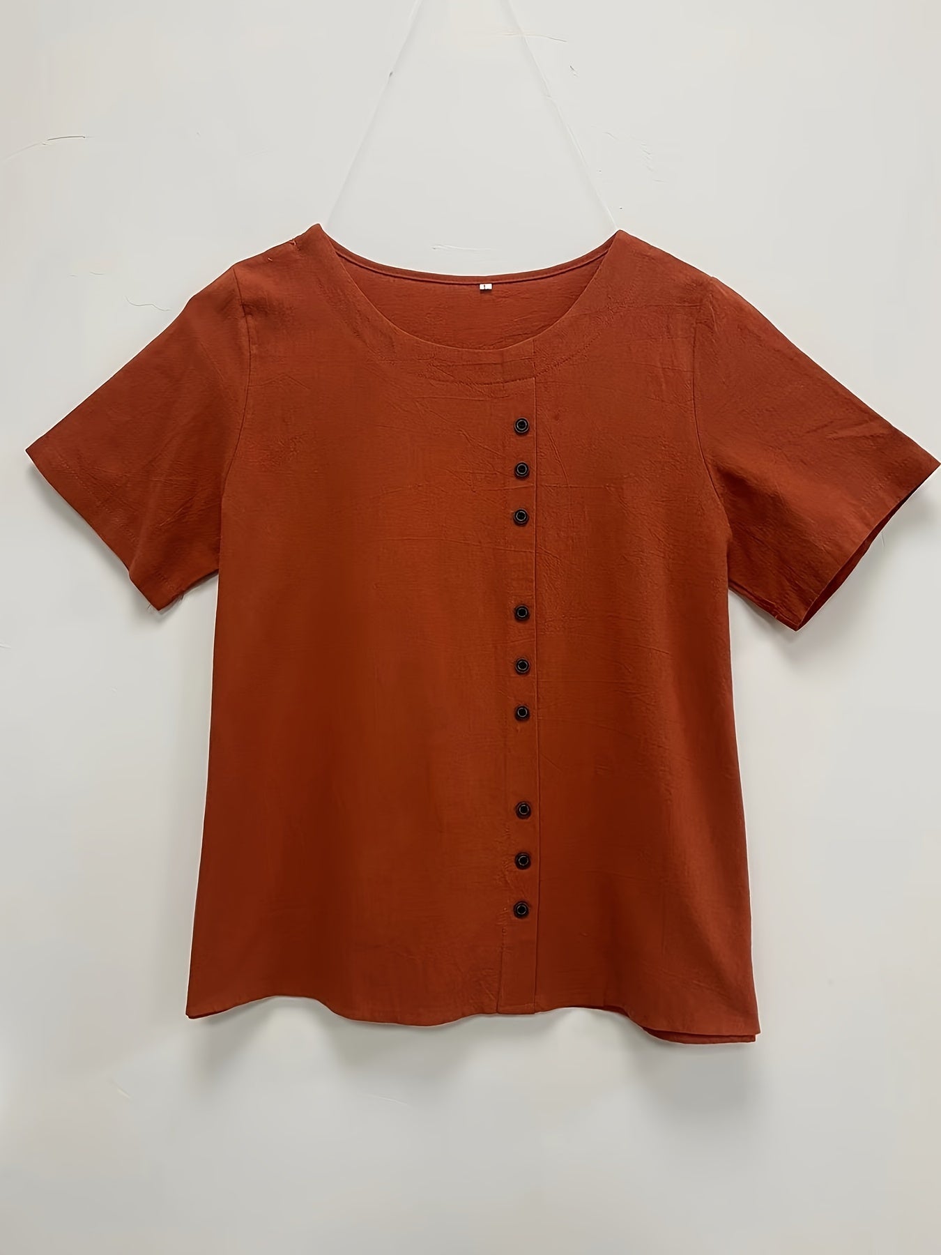 Plus o'lcham ayollar paxta qisqa qolli kofta yozgi erkin fit to'liq rangli kundalik ko'ylak