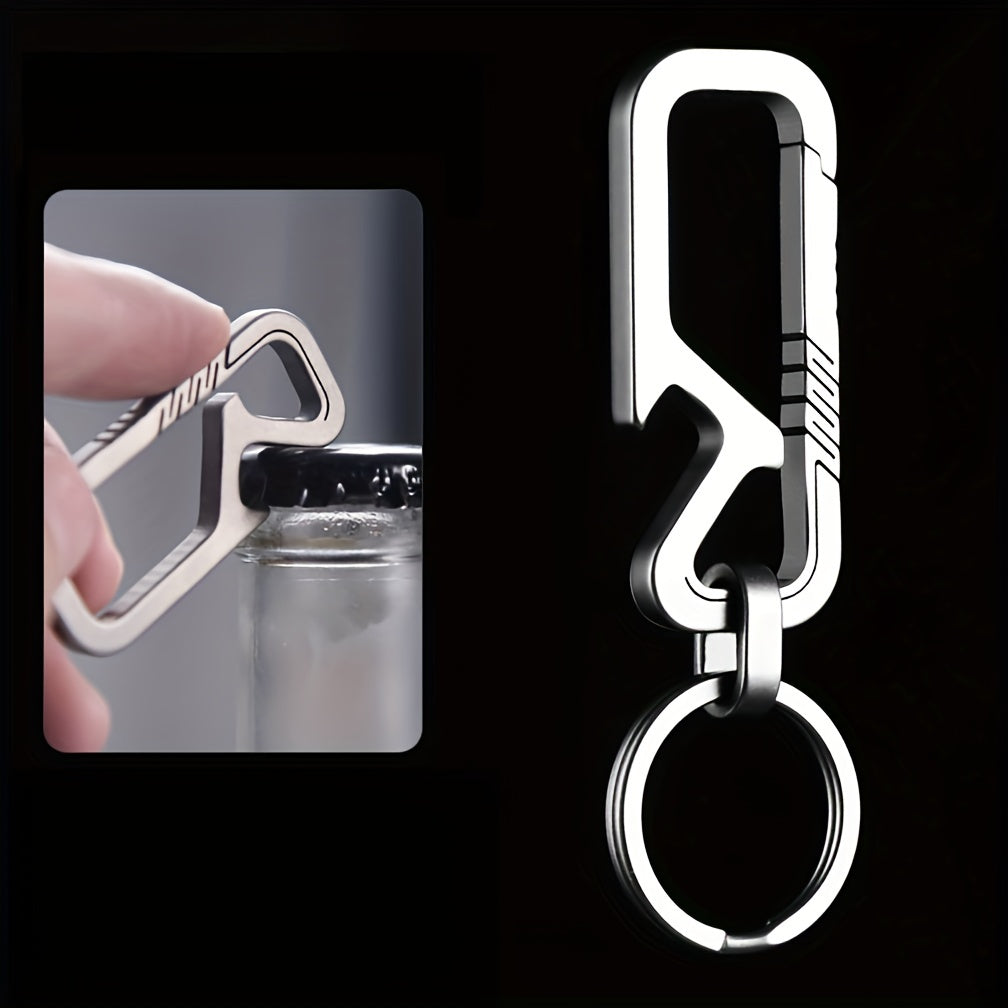 Men's Titanium Key Chain Bottle Opener Carabiner Unisex 1 Piece