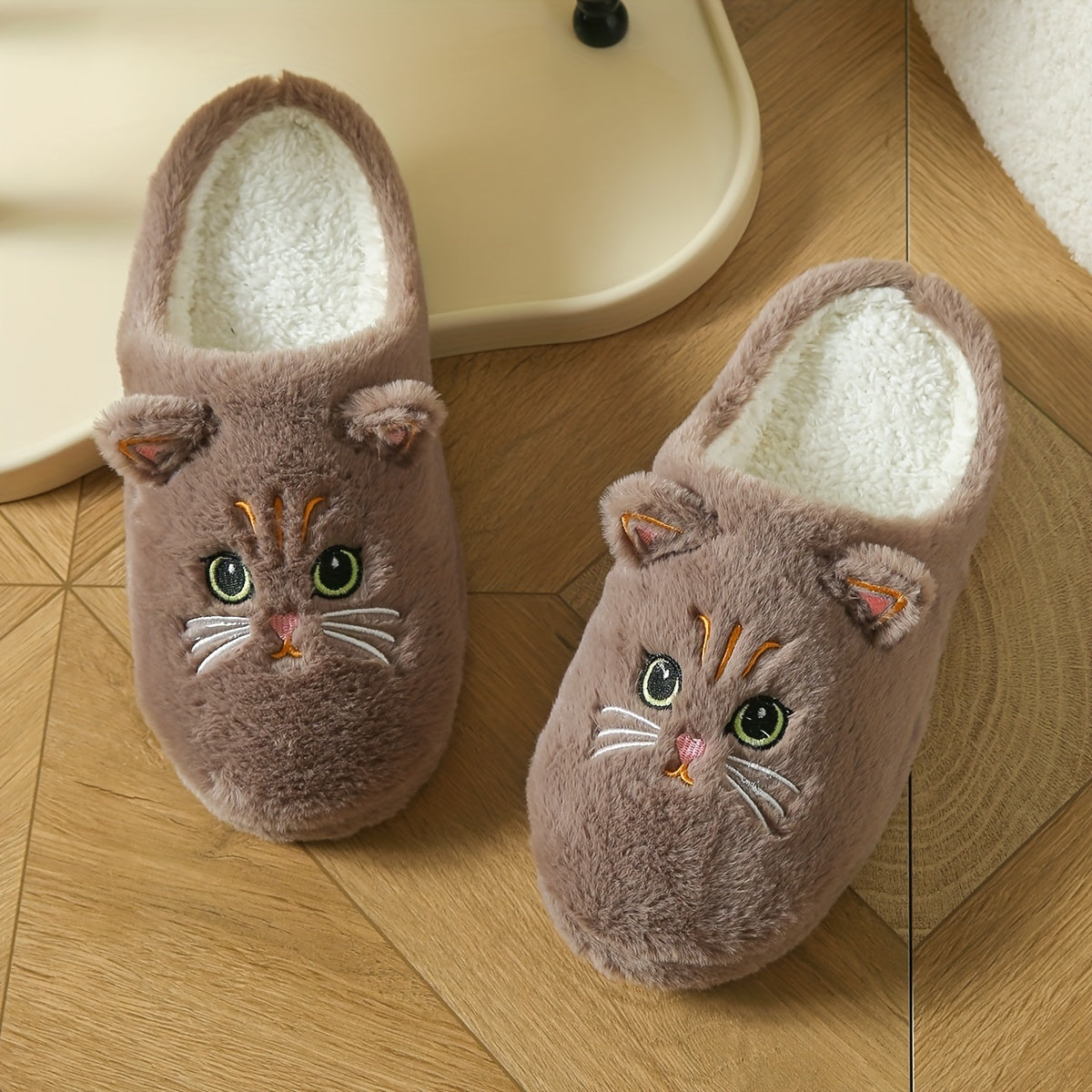 Women's Plush Soft Cat Slippers Indoor Casual Comfort Shoes