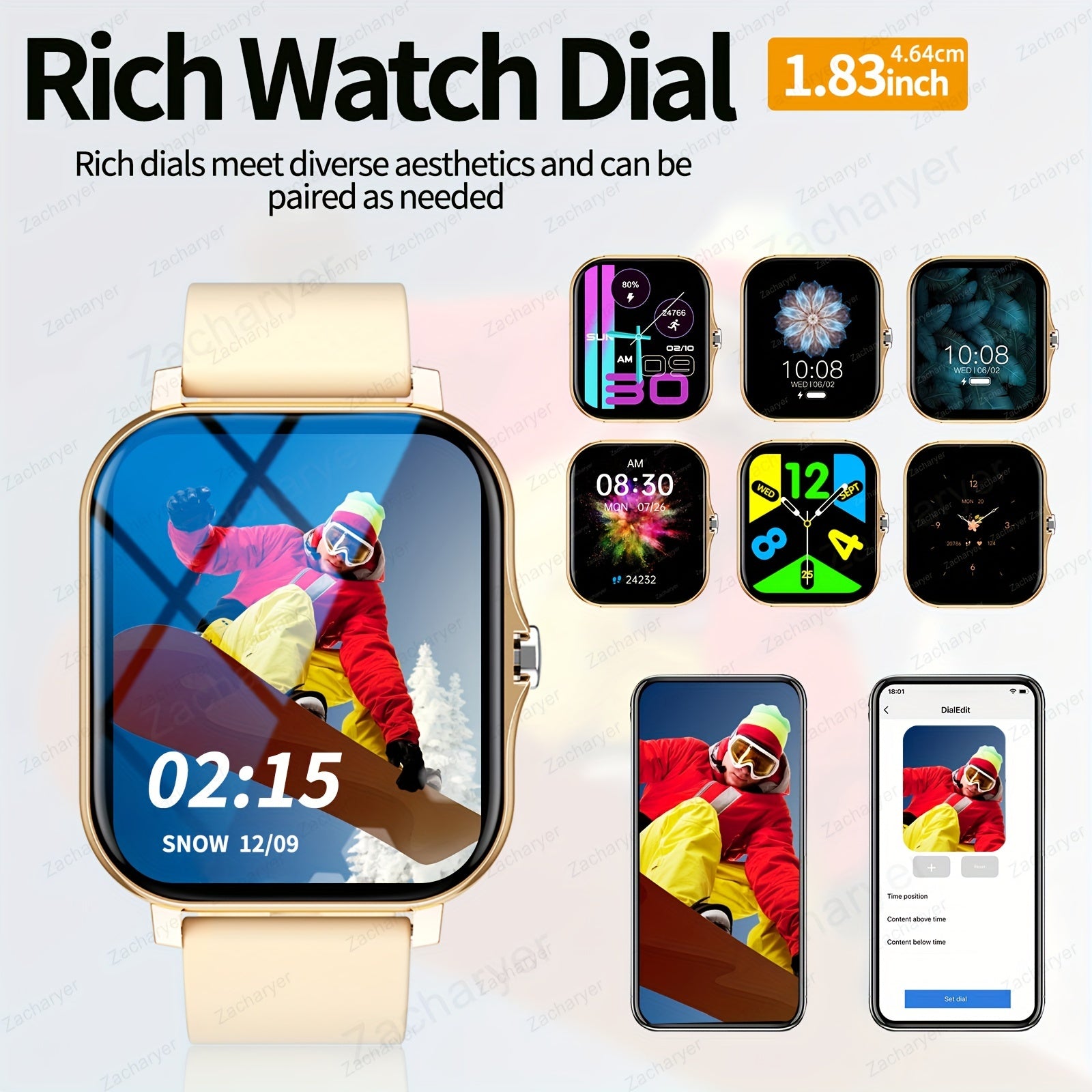 Fitness Smartwatch for Men and Women with Heart Rate Monitoring and Multiple Sports Modes