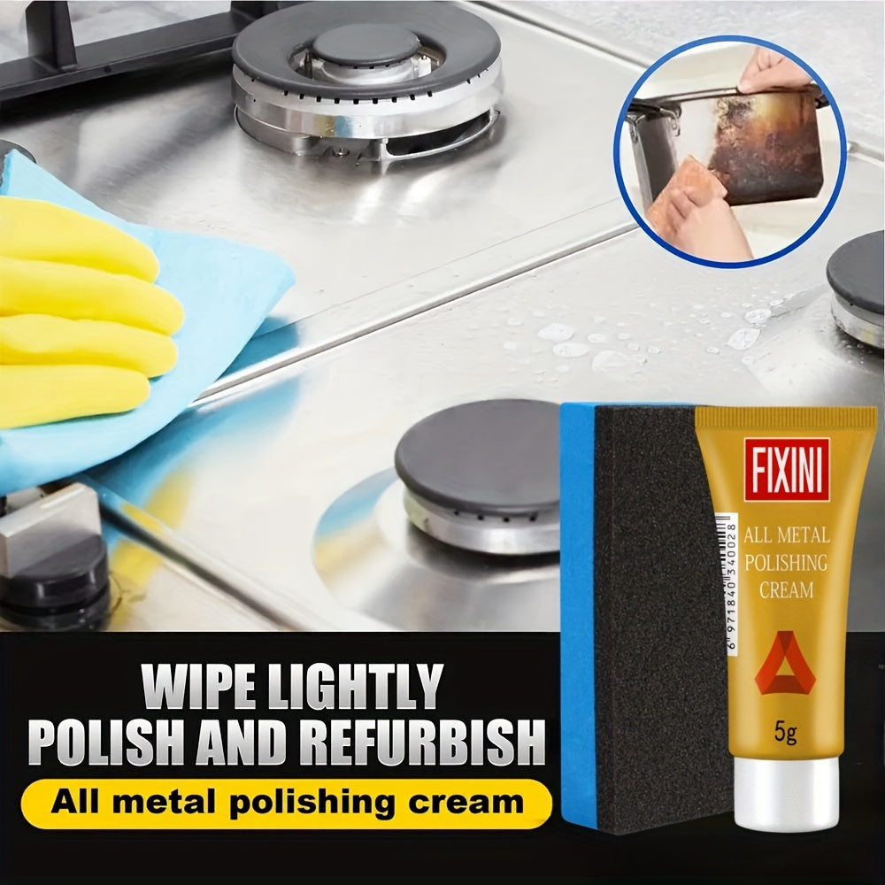 All-Metal Polishing Cream with Sponge for Stainless Steel and Ceramic Cleaning