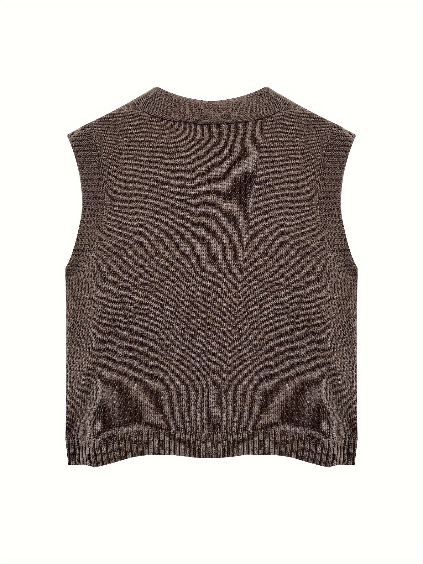 Plus Size Sleeveless Knit Cardigan With Pockets Casual Women’s Clothing