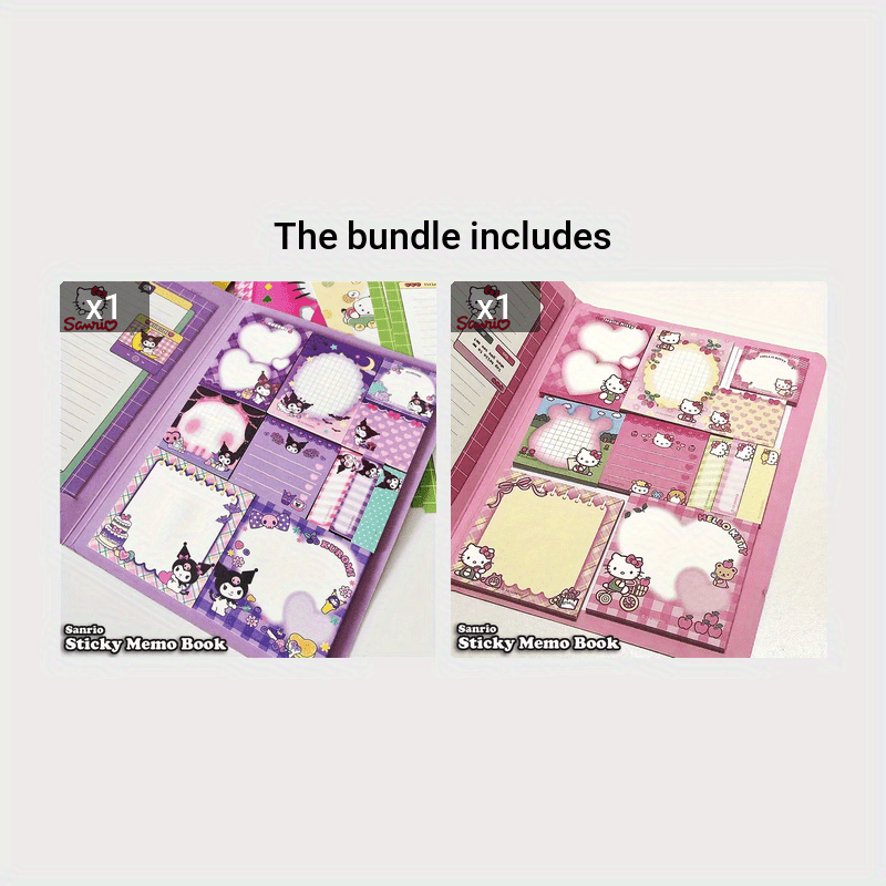 Книга стикеров Sanrio включает 2 листа бумаги для писем и 11 дизайнов стикеров, всего 330 листов. Размер A5 с 6 обложками персонажей. Идеально подходит для заметок, мемо и писем. Подходит для студентов.