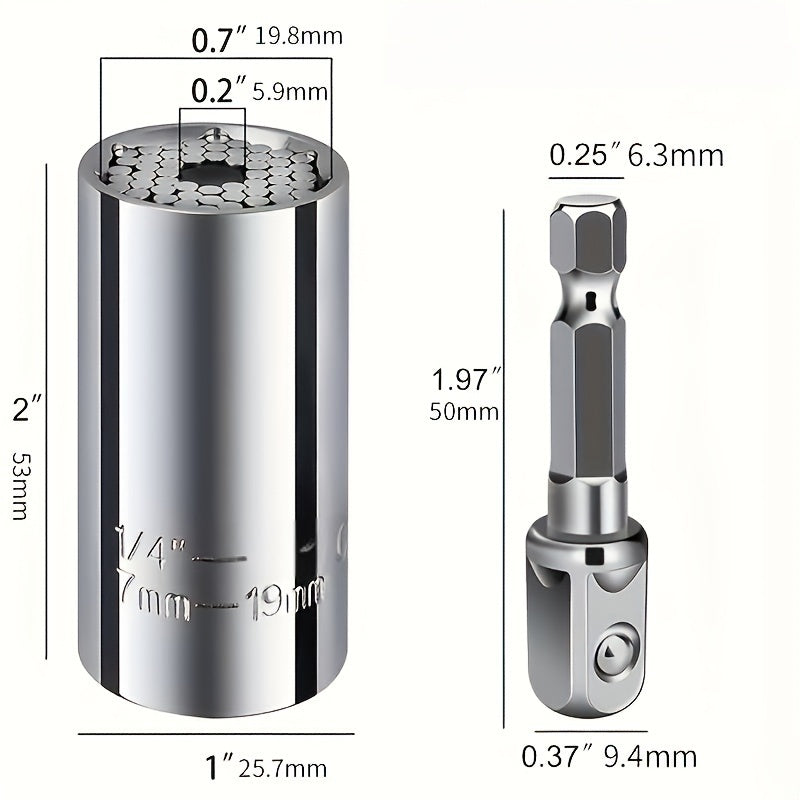 Универсальный набор торцевых ключей 7-19мм Hex многофункциональный набор головок