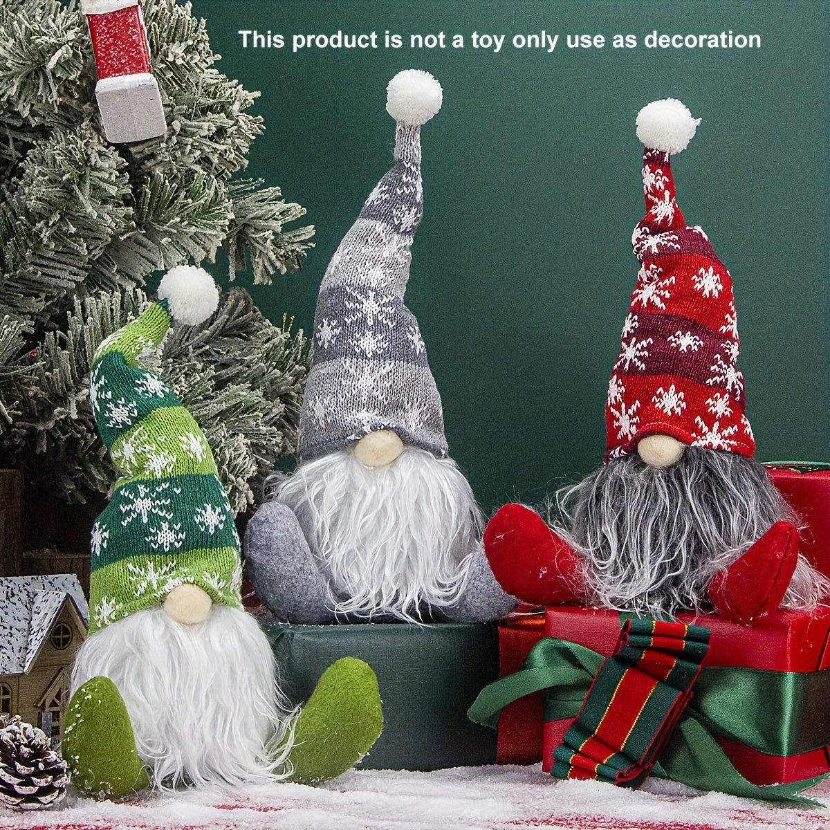 Christmas Scene Decoration with Old Man Snowflake Hat and Props