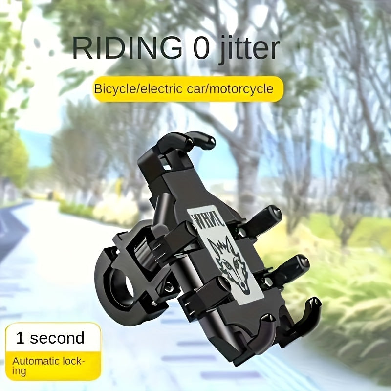 Motorcycle Phone Holder Shockproof Rotatable Bracket for Smartphones Black