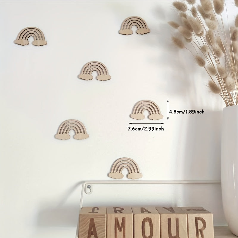 2, 3 yoki 6 ta Yog'och Mini Devor Stiker Dekoratsiyalari to'plami, Qushlar, Bulutlar va Gullar bilan. Ushbu Qayta ishlatiladigan Yaratijiy Yog'och Devor Dekoratsiyalari bilan Bolangizning Xonasini bezang.