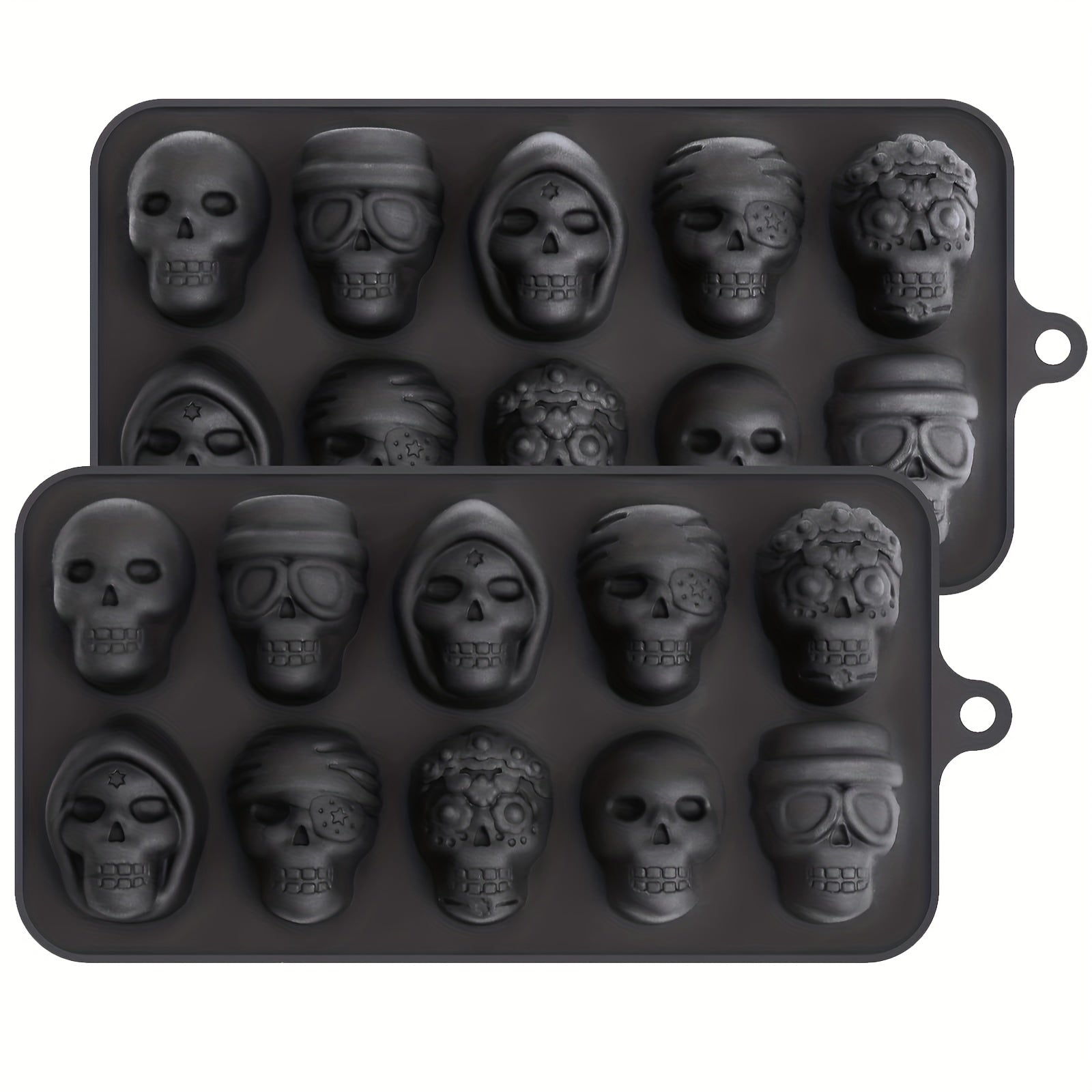 Halloween Skull Chocolate Mold 3D Silicone Candy Mold for Fondant and Decor