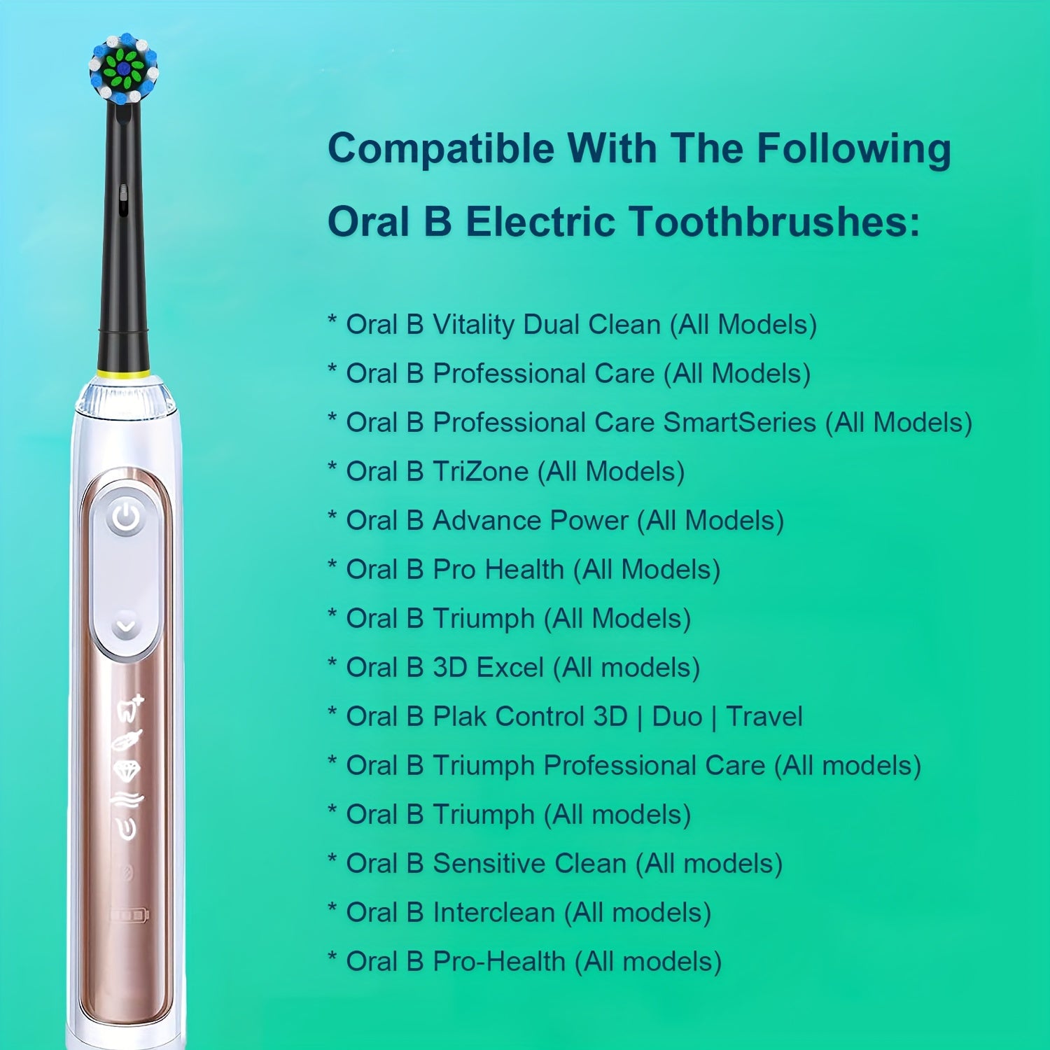 Adult Replacement Toothbrush Heads 4/8 Pack CrossClean Ultrasonic Water Flow