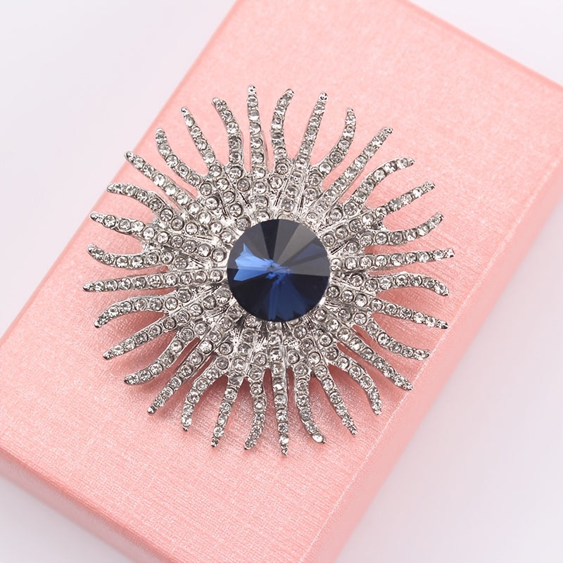 Sunflower Brooch Pin Alloy Rhinestones Fashion Accessory for Women