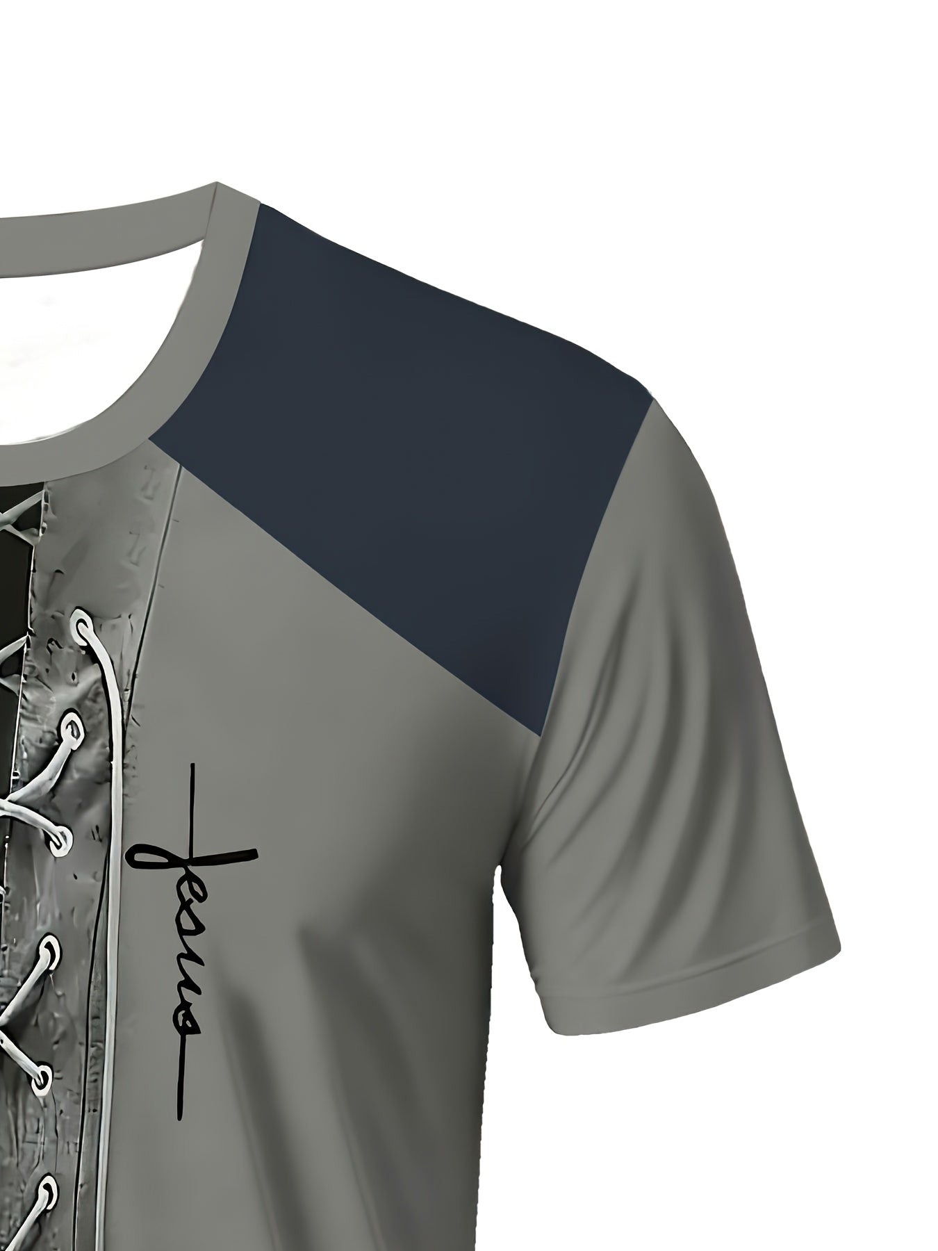 Camiseta de manga corta de malla transpirable para hombre de talla grande con estampado 3D, cuello redondo casual, verde oscuro