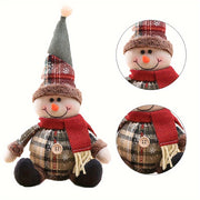 Adorno de peluche de Papá Noel y reno para Navidad, decoración para árbol navideño