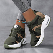 Women's Camouflage Breathable Sneakers with Air Cushion Platform Athletic Shoes