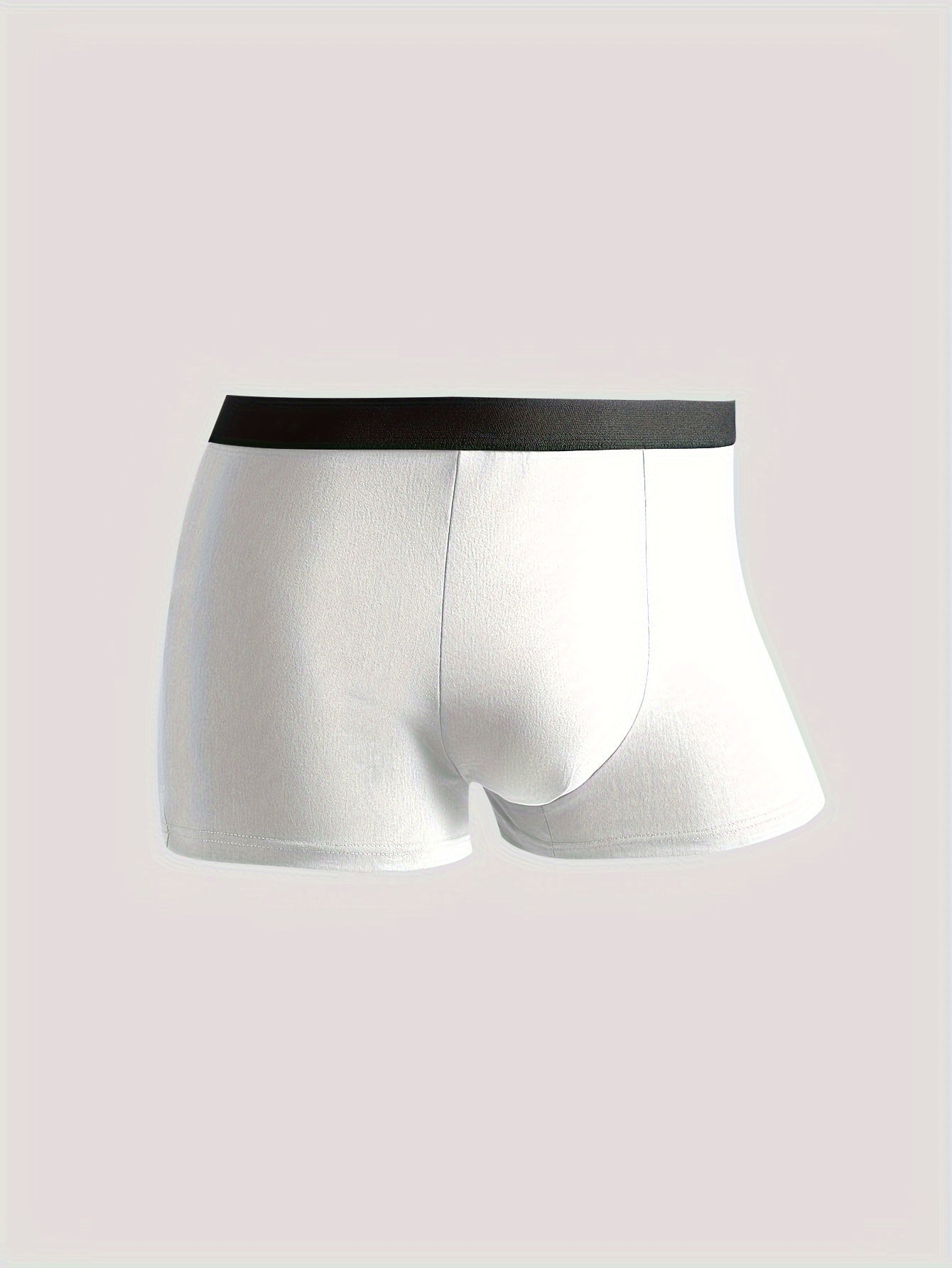 Men's Cotton Boxer Briefs 5 Pack Mid-Waist Stretch Fit Solid Breathable Comfortable