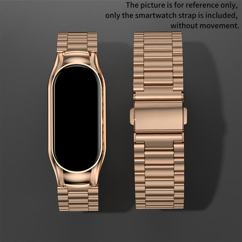 Stainless Steel Mesh Smartwatch Strap Compatible with Xiaomi Mi Band 8 and Earlier Generations