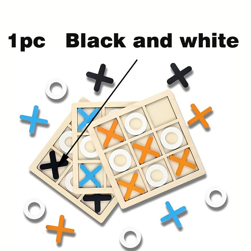 Маленький деревянный набор для игры в крестики-нолики и шахматы - веселая игра для детей, отличный подарок на день рождения для мальчиков и девочек, идеально подходит для подарков на вечеринках и праздничных угощений.