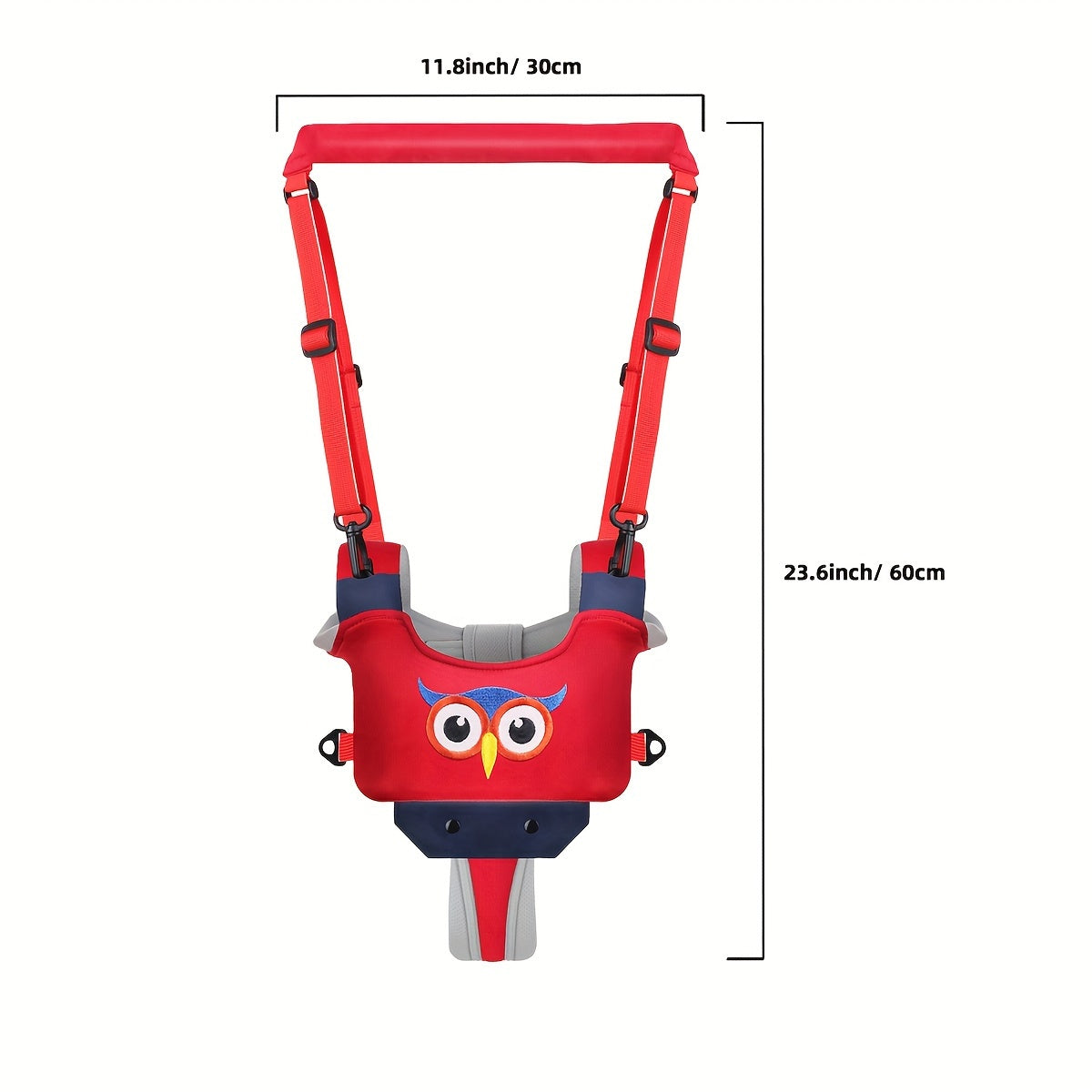 Adjustable Baby Walker Harness with Cartoon Embroidery Breathable Learning Aid for Infants and Toddlers 0-3 Years