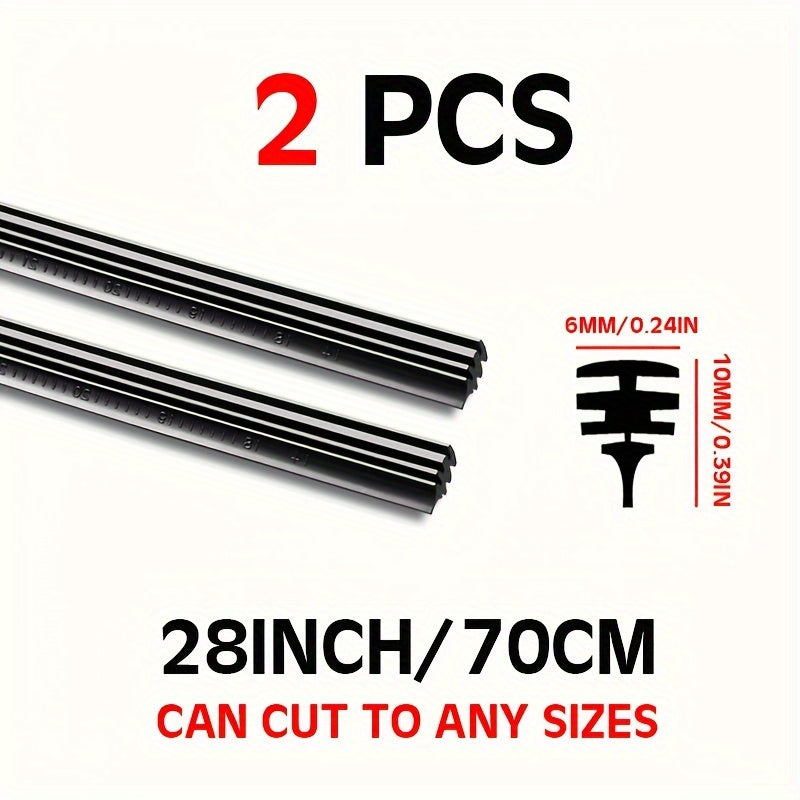 Paquete de 2 recambios de cuchillas de goma natural de 26-32 pulgadas, sin marco y sin hueso