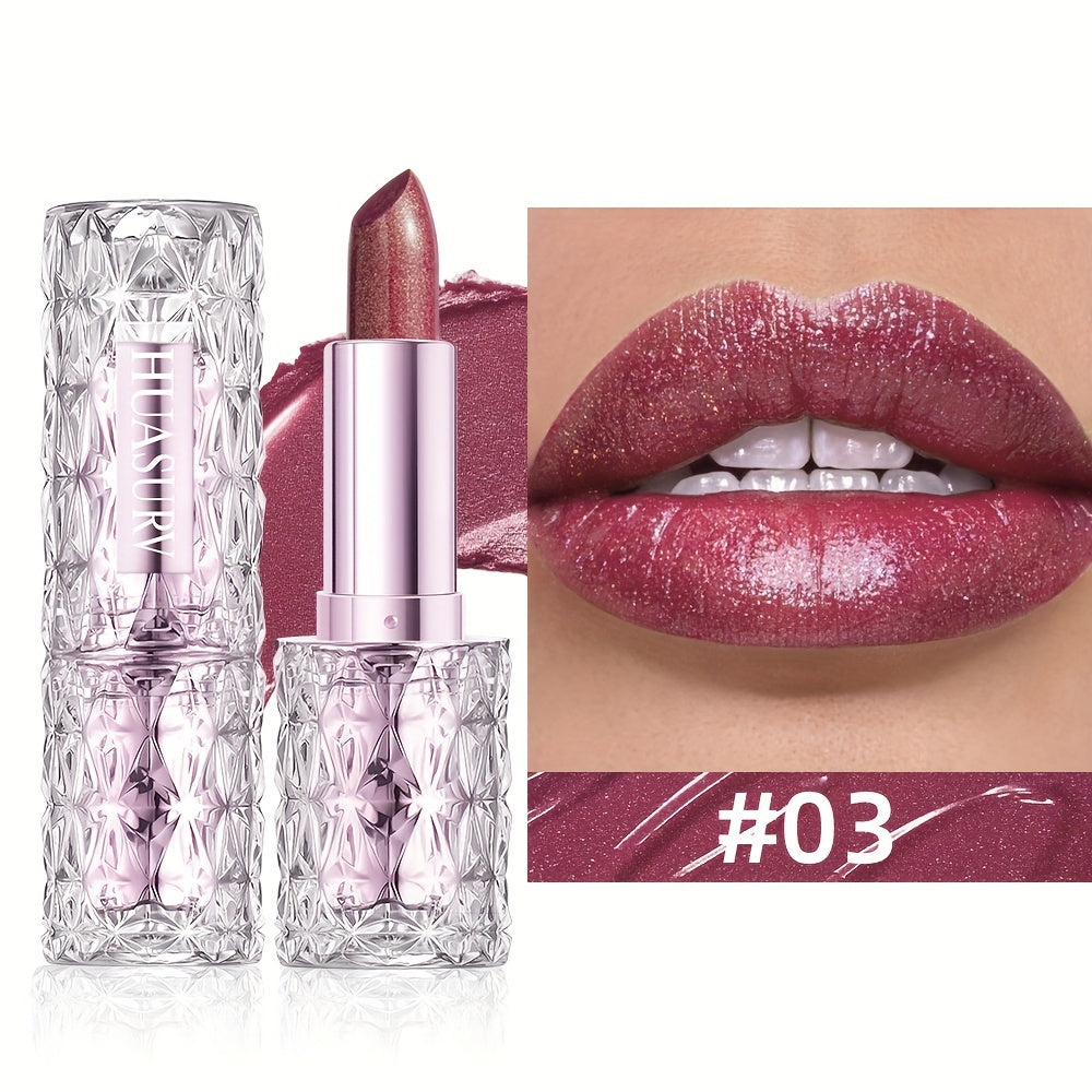 Mujer lápiz labial hidratante de larga duración con acabado brillante