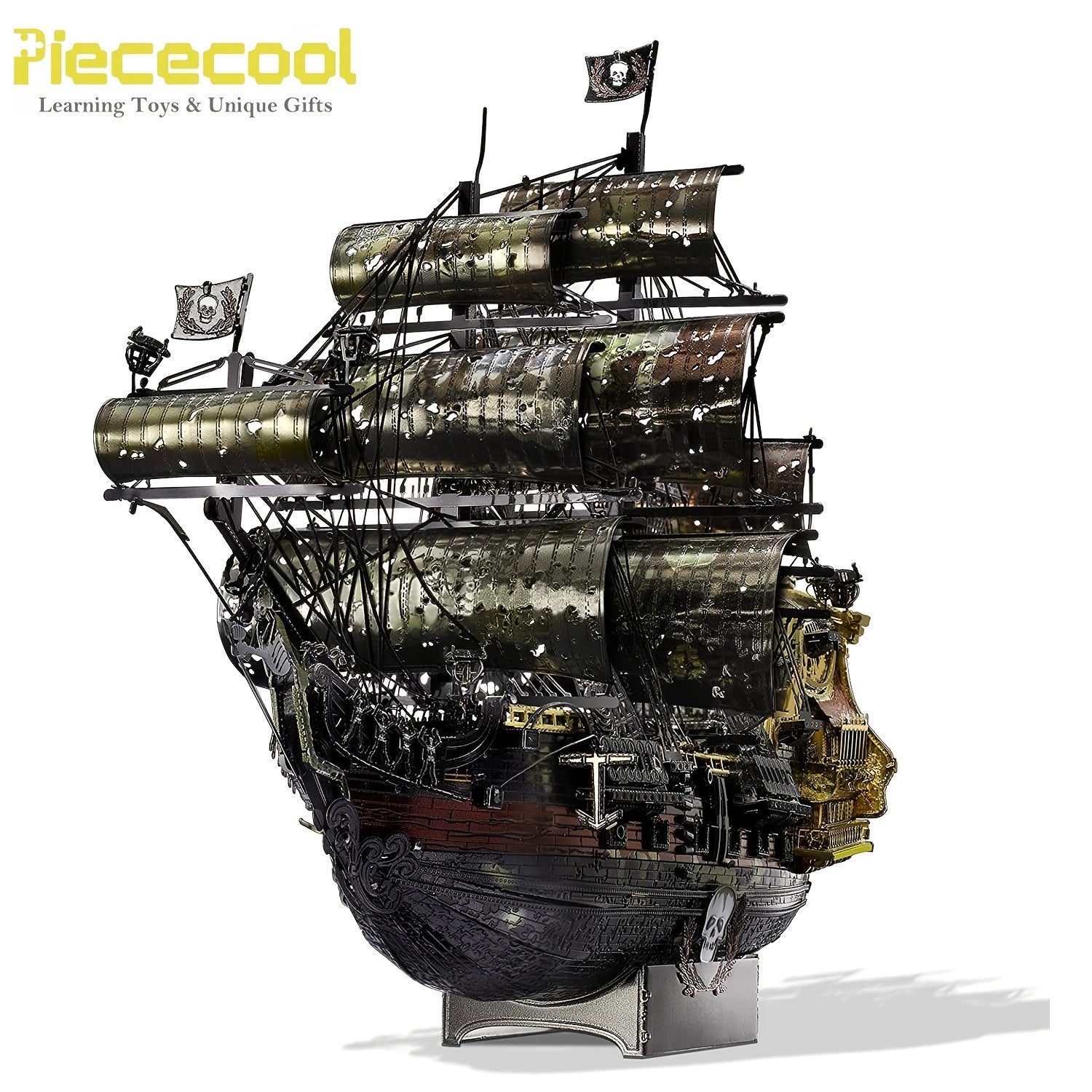 Rompecabezas de cobre 3D para adultos, modelo de barco pirata Flying Dutchman, kit de bricolaje, regalo de artesanía náutica