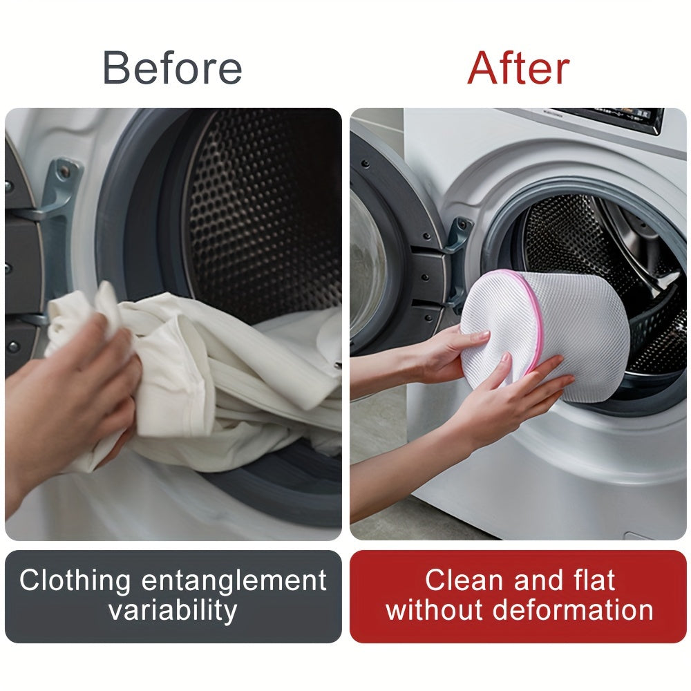 Polyester Mesh Laundry Bag for Delicates with Pink Zipper Breathable Washable Storage