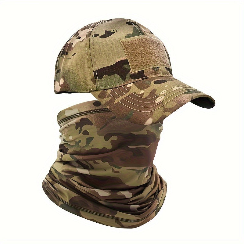 Gorra de béisbol con camuflaje y protector de cuello refrescante, protección UV para hombres y mujeres, actividades al aire libre