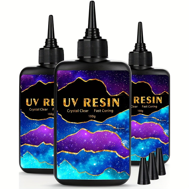 UV Resin Kit 10g 25g 60g 100g Clear Hard Epoxy for Jewelry and Art Projects