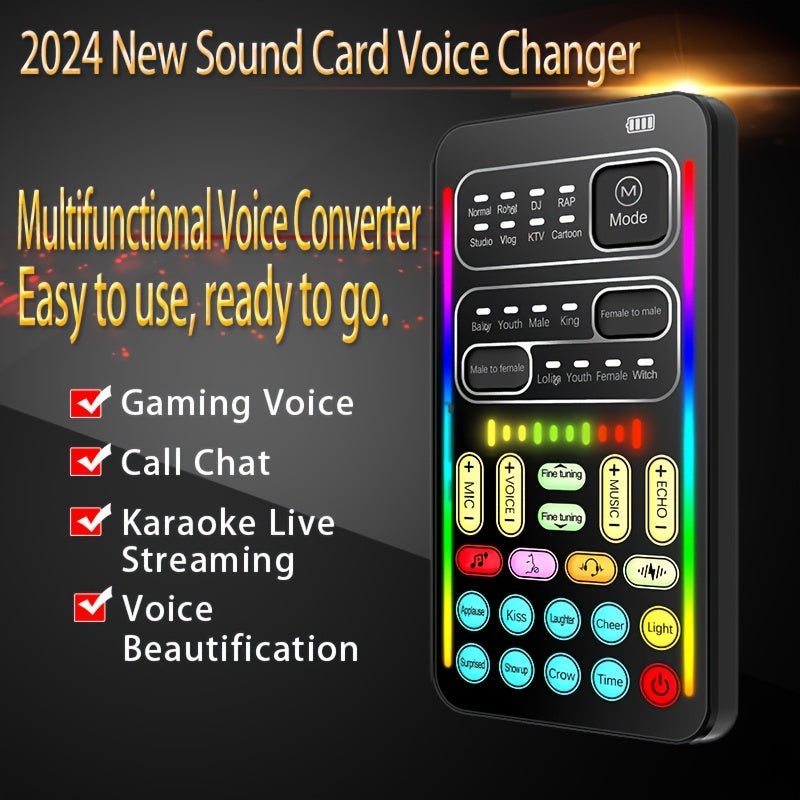 Real-Time Voice Changer Microphone for Gaming and Streaming Black