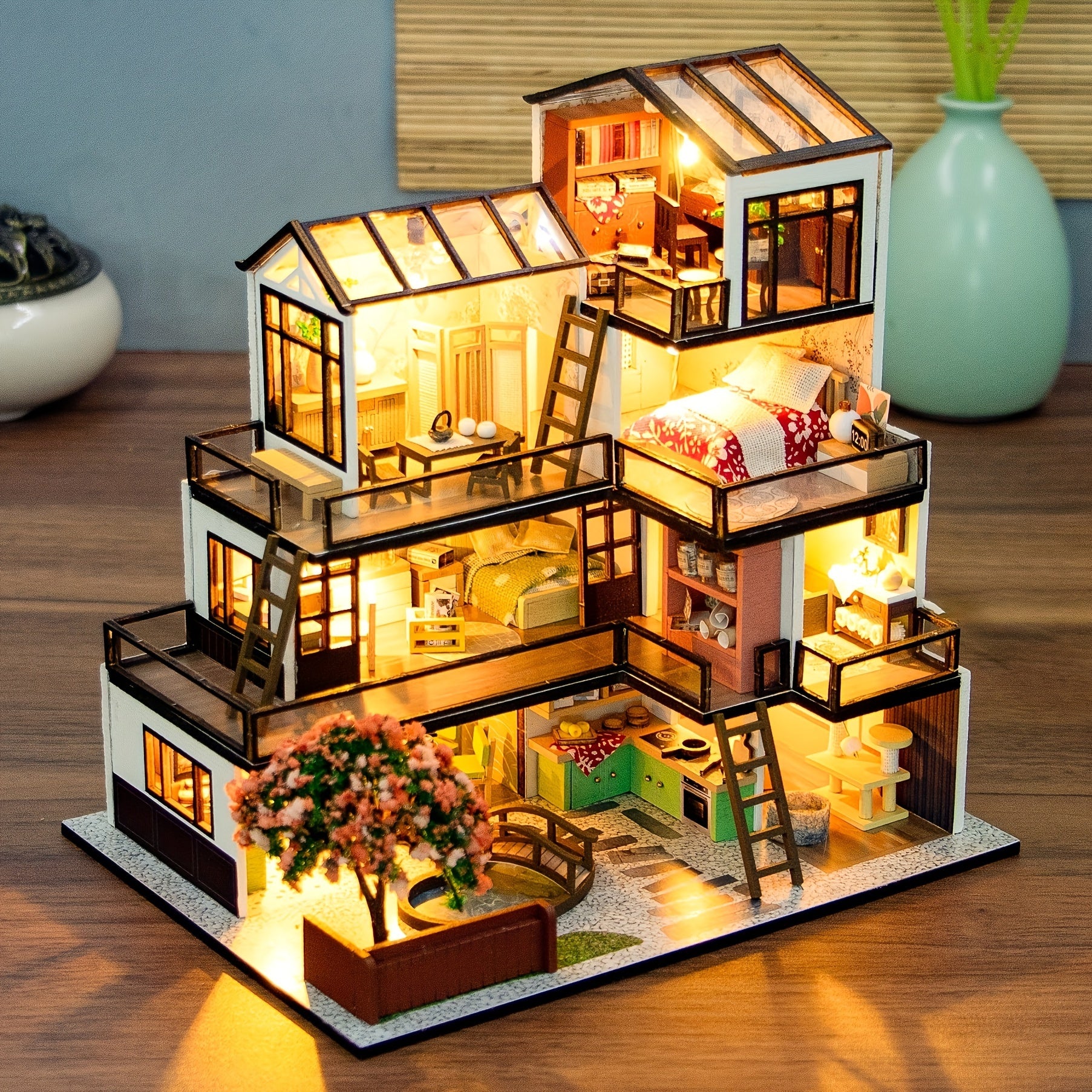 Miniature Fiberboard House Puzzle Kit for Teens and Adults 14+ Creative DIY Dollhouse Model