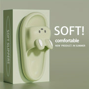 Женские шлепанцы-слипы с дизайном кролика, мягкая подошва, домашние тапочки для ванной