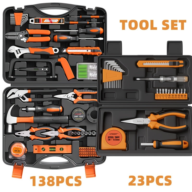 23-Piece Homeowner Toolkit Set with Plastic Storage Box Steel Household Repair Tools